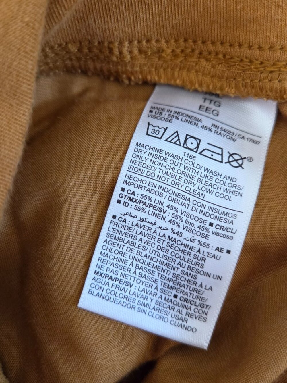 NWT Old Navy Maternity Rollover Waist Linen Blend Wide Leg Pants Gold XXL - Picture 2 of 6